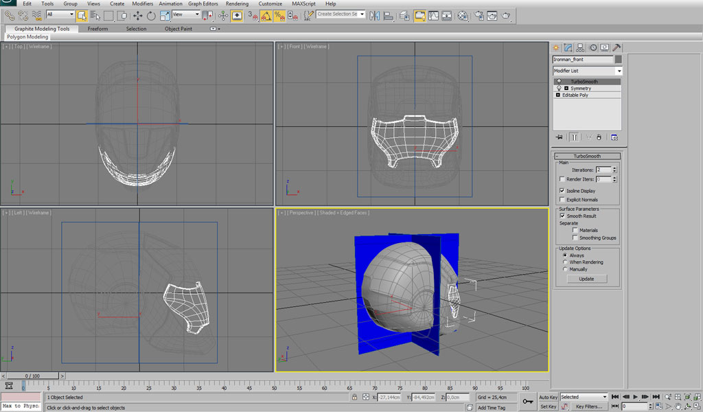 How To Make Iron Man Helmet In 3ds Max